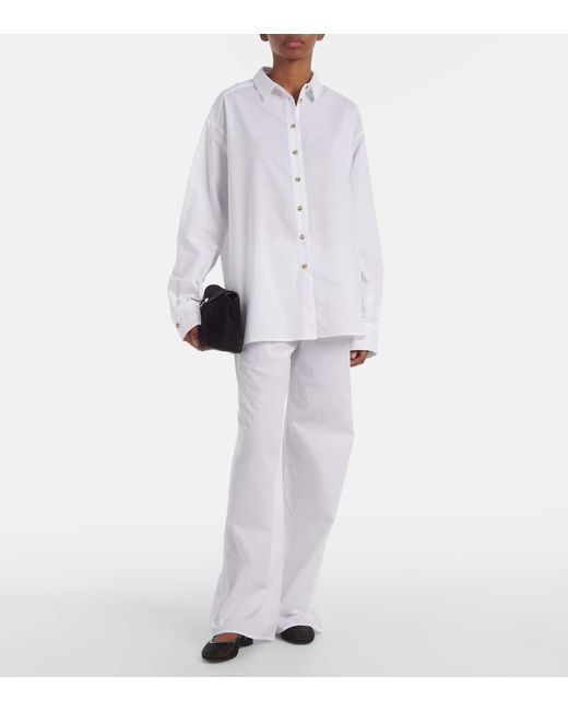 Asceno White Austin Cotton Straight Pants