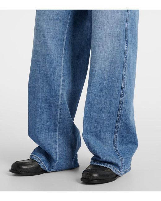 Miu Miu Blue Mid-Rise Wide-Leg Jeans