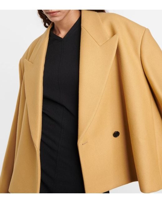Khaite Natural Raymond Cropped Wool-Blend Jacket