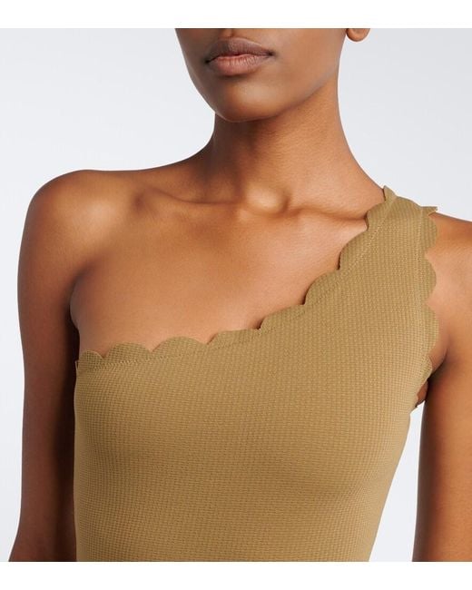 Marysia Swim Green Santa Barbara One-Shoulder Swimsuit
