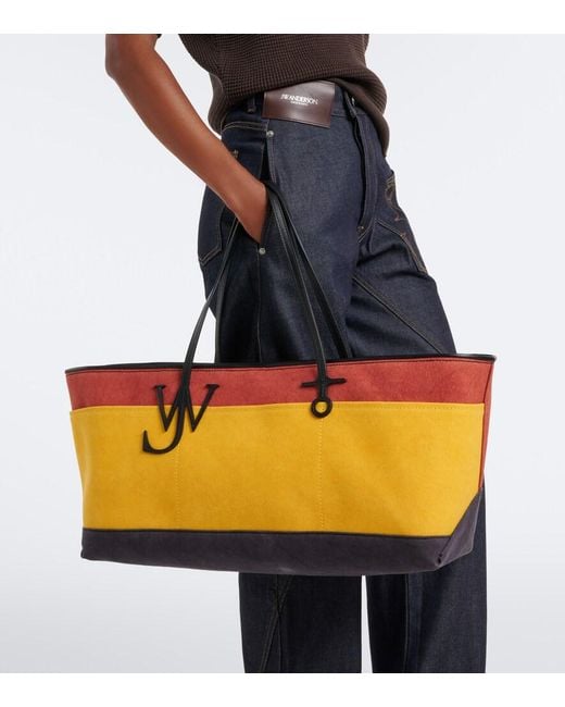 J.W. Anderson Yellow Anchor Striped Canvas Tote Bag