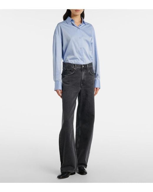 Agolde Blue Low Curve Low-Rise Wide-Leg Jeans