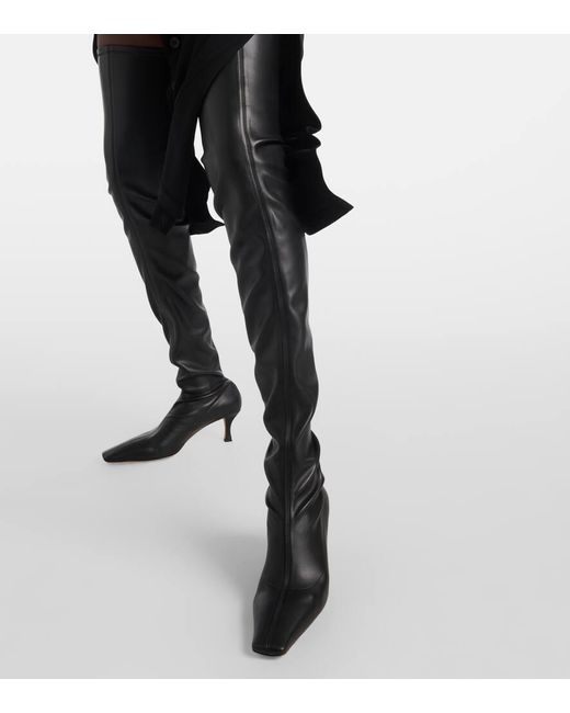 Proenza Schouler Black Faux Leather Over-The-Knee Boots