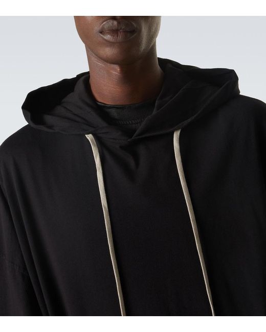 Rick Owens Black Drkshdw Hun Cotton Jersey Hoodie for men