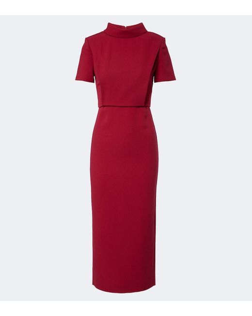 Roland Mouret Red Cady Midi Dress