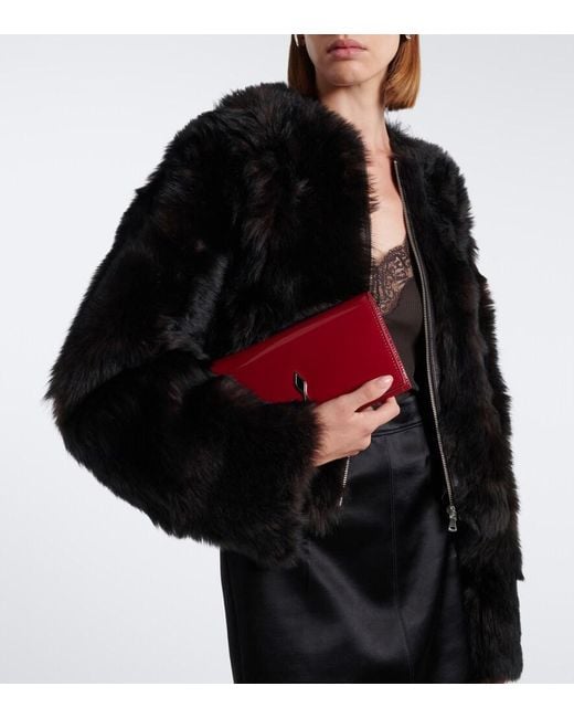 Christian Louboutin Red Bettina Small Patent Leather Clutch