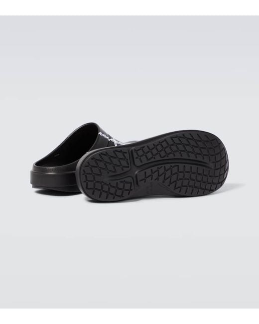 Undercover Black X Oofos Printed Mules for men