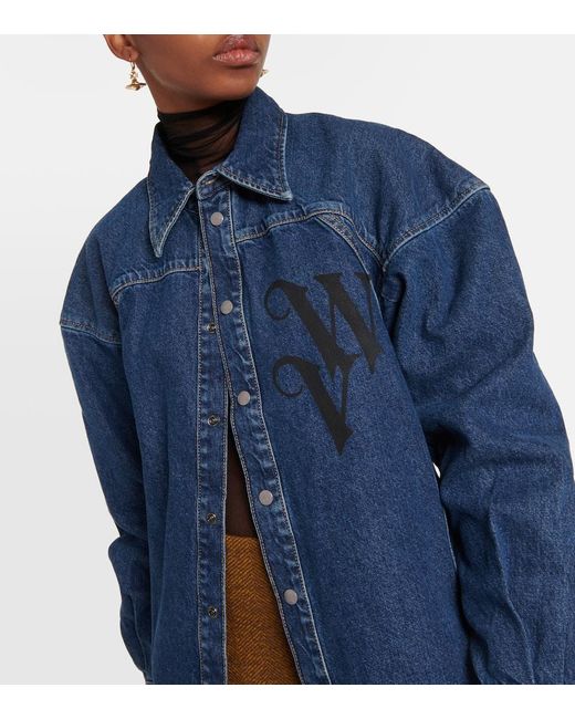 Camisa en denim con logo Vivienne Westwood de color Blue