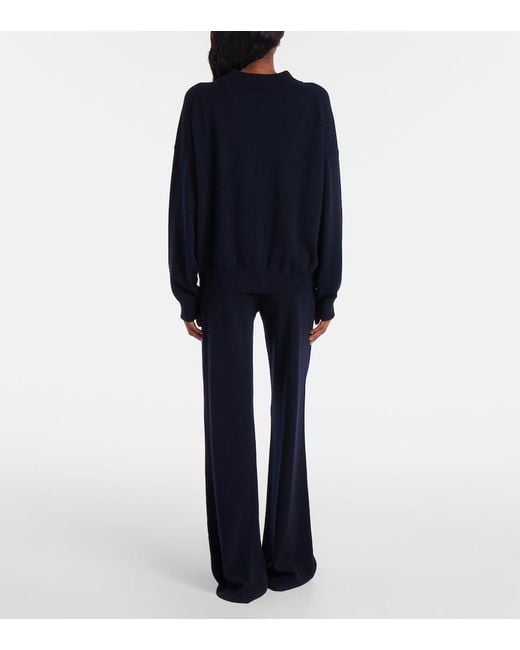 Jardin Des Orangers Blue Wool And Cashmere Polo Sweater