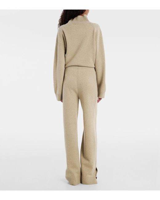 Tory Burch Natural Knitted Wool Sweatpants