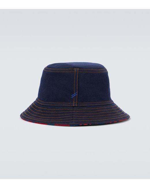 Sombrero de pescador en denim Burberry de hombre de color Blue
