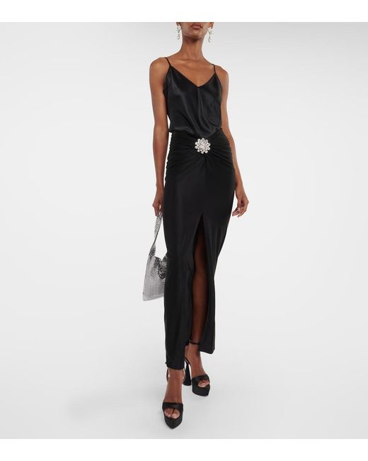 D'Accori Black Skye Satin Platform Sandals