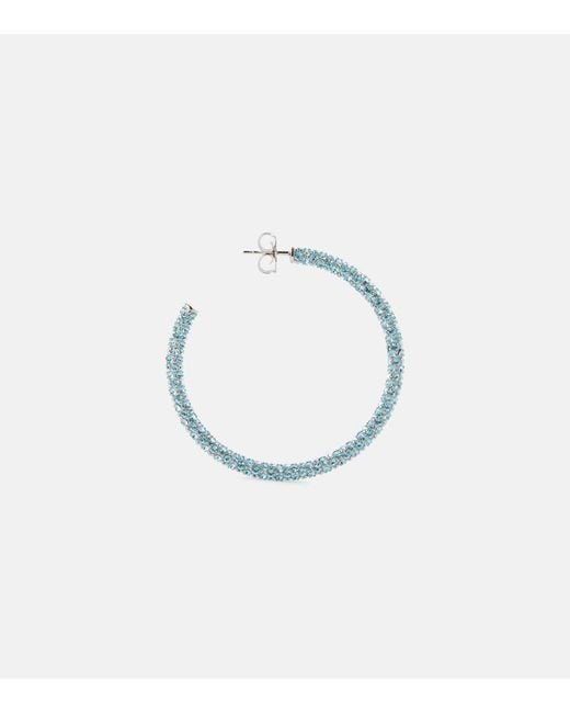 AMINA MUADDI Blue Cameron Crystal-embellished Earrings
