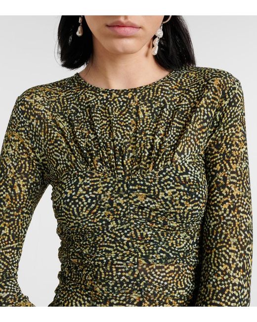 Isabel Marant Green Jalilagb Draped Jersey Top
