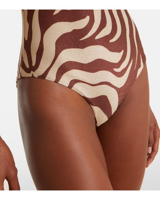 Johanna Ortiz Brown Alta Mar Printed Swimsuit
