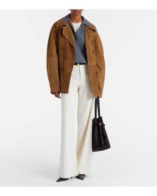 Veronica Beard White Kasey Wide-Leg Jeans