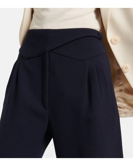Blazé Milano Blue Basque High-Rise Virgin Wool Pants