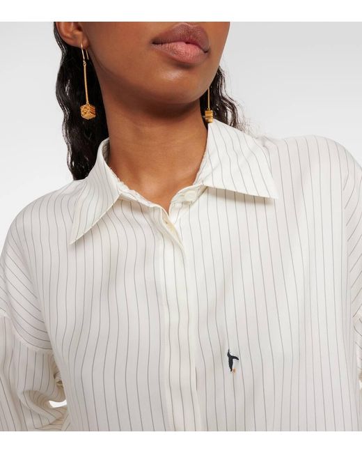 X Suna Fujita - Camicia in seta e cotone di Loewe in White
