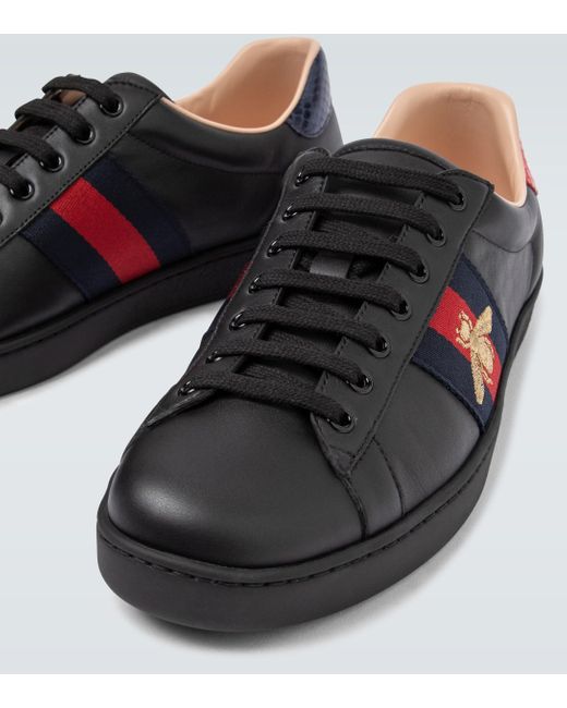 Gucci Ace Bee Sneakers in Black for Men - Lyst