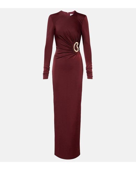 Rebecca Vallance Mischa Embellished Gathered Jersey Gown