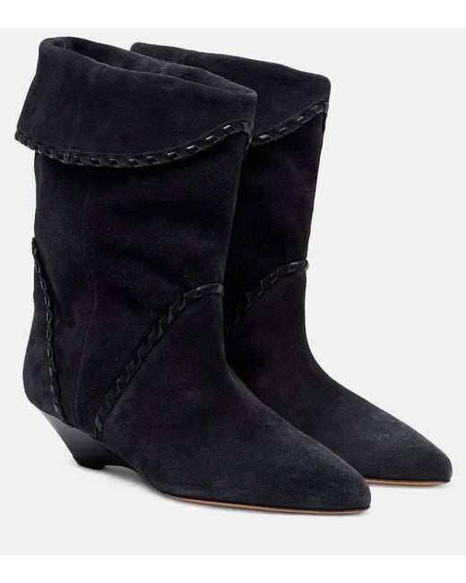 Isabel Marant Blue Edoa 45 Suede Ankle Boots