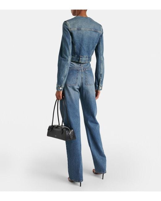 Alaïa Blue Cropped Denim Jacket