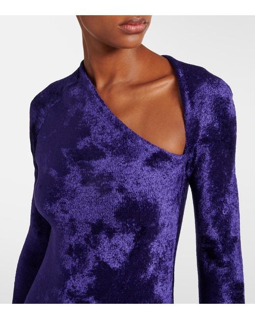 Alaïa Blue Velvet Midi Dress