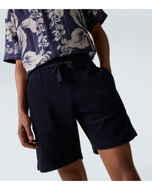 Orlebar Brown Blue Trevone Cotton Terry Shorts for men