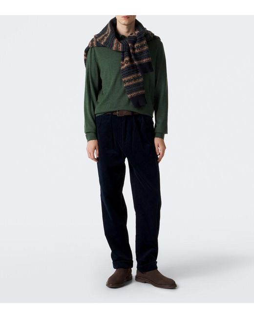 Polo Ralph Lauren Green Wool Polo Sweater for men