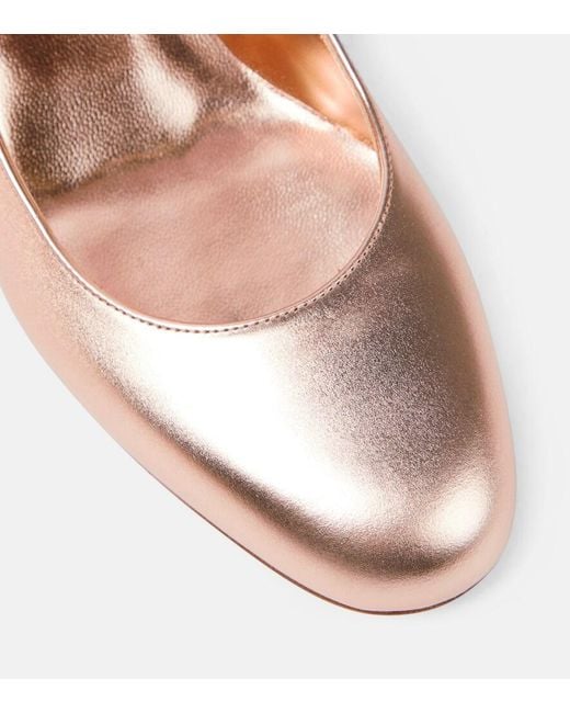 Christian Louboutin Pink 55Mm Miss Jane Laminated Leather Pumps