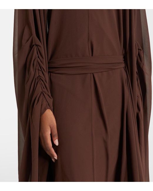 De La Vali Brown Nila Chiffon Gown