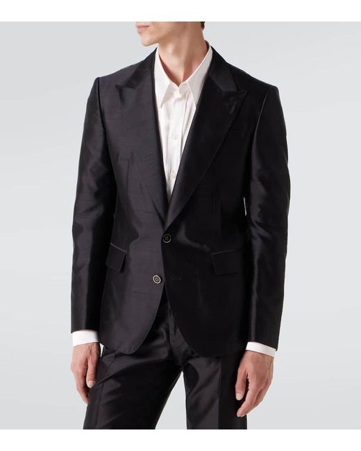 Dolce & Gabbana Black Silk Twill Suit for men