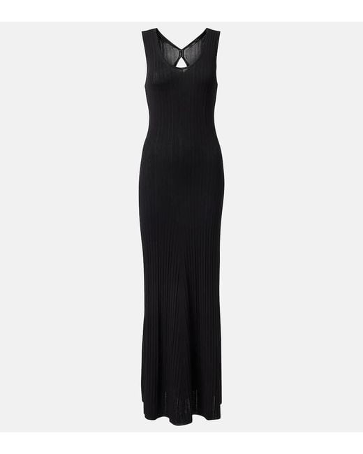 Joseph Black Ribbed-Knit Maxi Dress