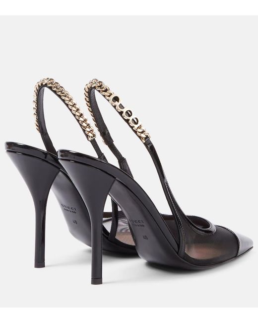 Gucci Black Signoria Pumps Mit Fersenriemchen, Grösse