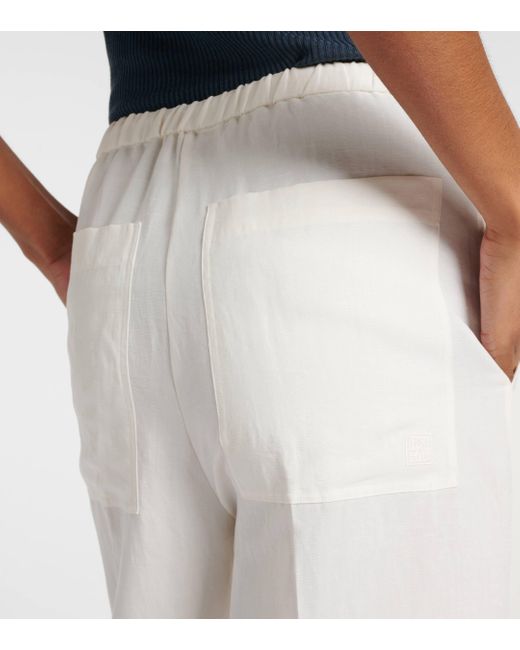 Pantalon ample a taille haute Totême  en coloris White