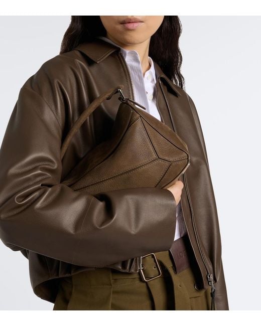 Loewe Brown Puzzle Small Leather Top-Handle Bag