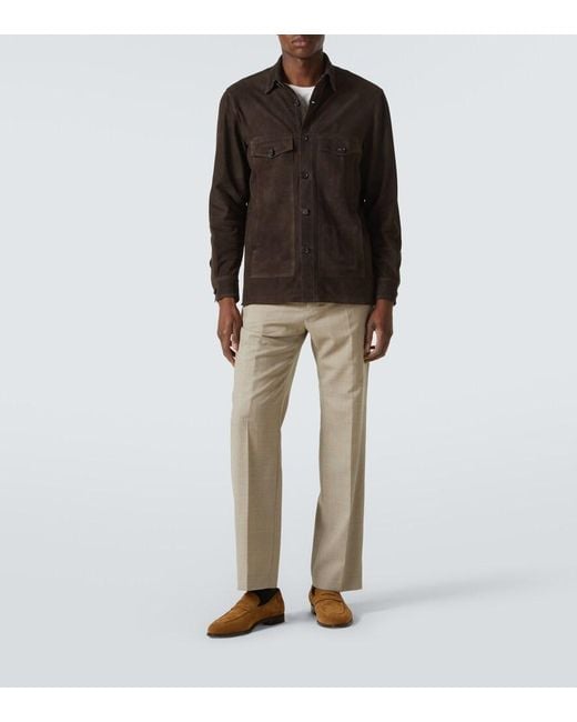Thom Sweeney Brown Suede Field Jacket for men