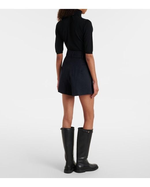 Max Mara Blue Lola Camel Hair Shorts