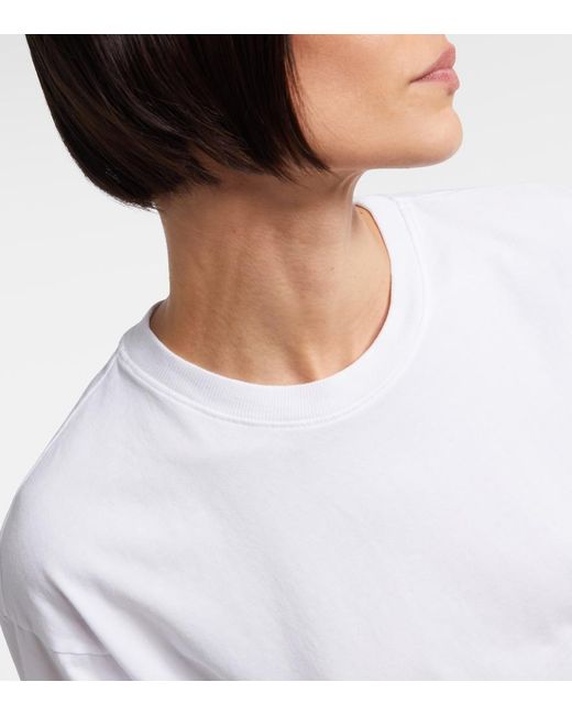 Agolde White Storey Gathered Cotton Jersey T-Shirt