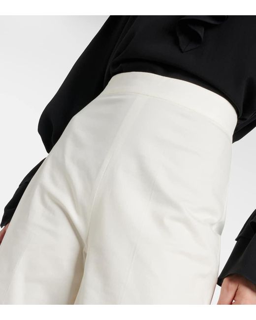 Etro White Weite Hose aus einem Baumwollgemisch