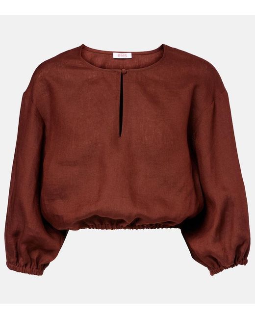 Crop Top Gracieux De Lino Eres de color Red