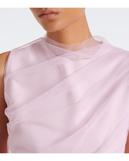 Dorothee Schumacher Pink Layered Draped Jersey And Tulle Top