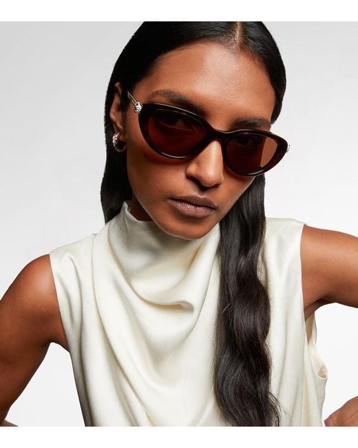 Occhiali Da Sole Cat-Eye Serpenti Forever di BVLGARI in Brown