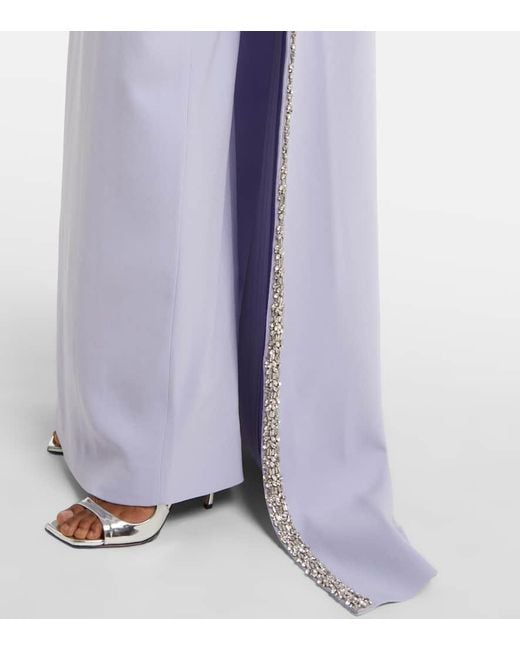 Roland Mouret Purple Robe Aus Crepe Mit Kristallen