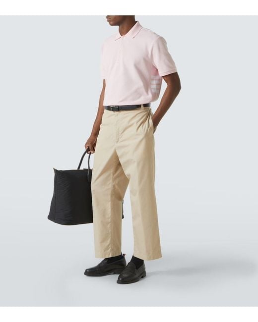 Thom Browne Pink 4-Bar Cotton Polo Shirt for men