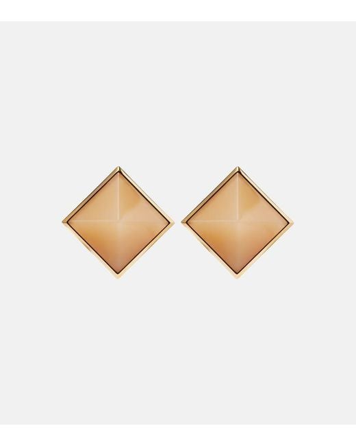 Saint Laurent Metallic Pyramid Earrings