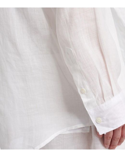 Totême White Layered Ramie Voile Shirt
