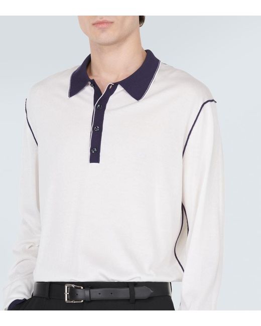 Dolce & Gabbana Blue Silk Polo Sweater for men