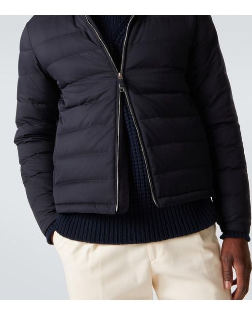 Zegna Blue Technical Twill Down Jacket for men