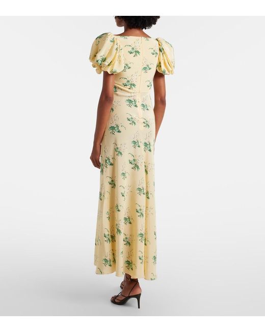 Rodarte Metallic Floral Silk Crepe Gown